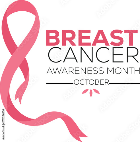Creative vector illustration of a breast cancer awareness campaign in October. Art design realistic stroke pink ribbon vector illustration