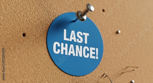 Last Chance Reminder on Corkboard - A Final Opportunity.