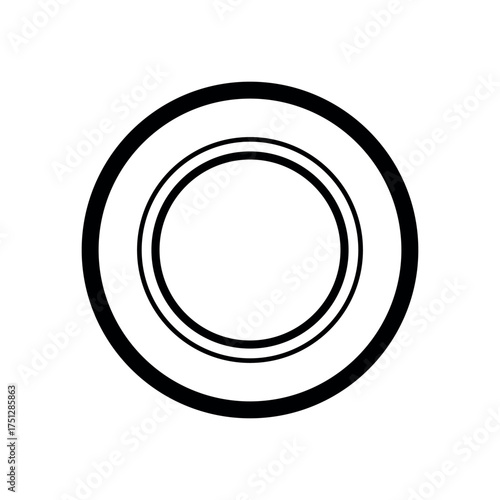 Concentric circles with a solid inner circle on a white background