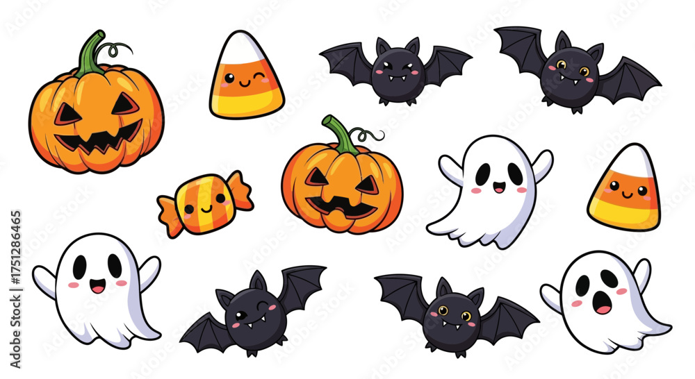Fototapeta premium Cute Halloween character collection