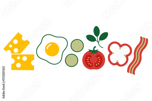 Vector art of breakfast food ingredient vector illustration