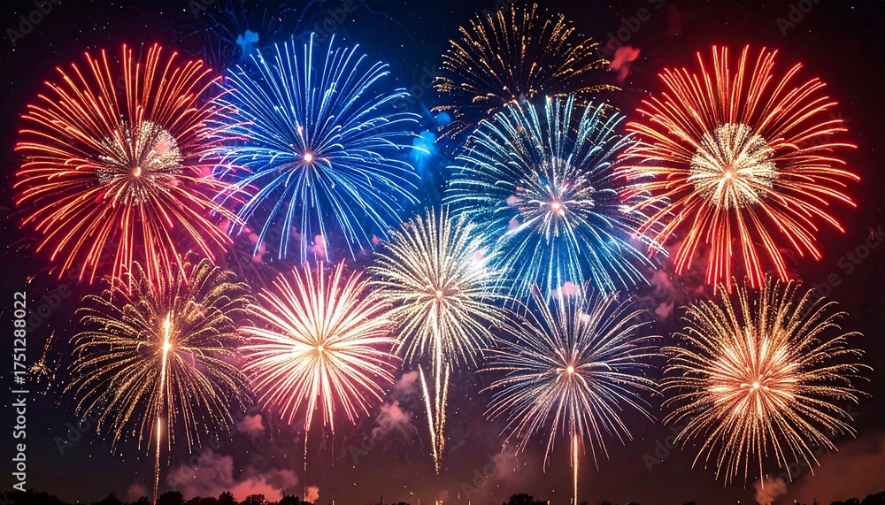 Fototapeta premium Vibrant Sky Celebration with Fireworks