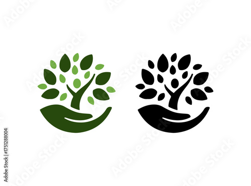vector illustration of a human hands tree
