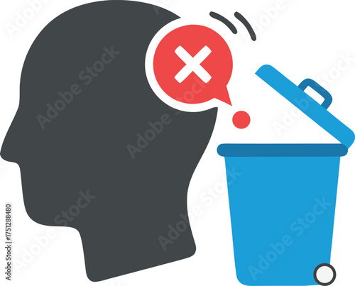 delete negativity flat icon