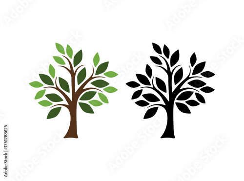 tree with green leaves vector design
