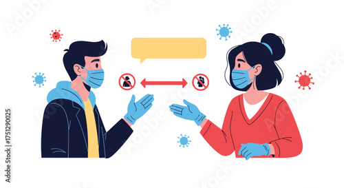 Maintaining social distancing during the pandemic and communication.