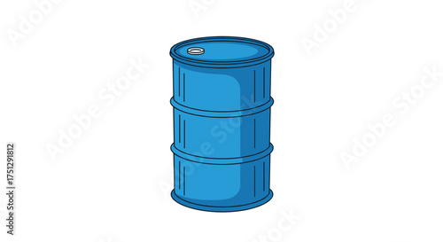 A blue metal barrel on a white background.