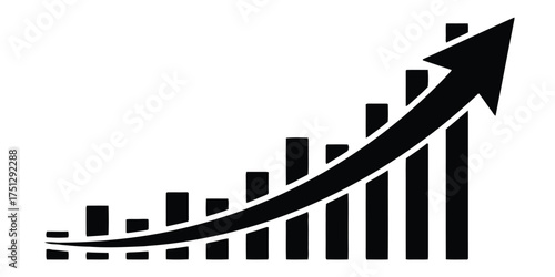 growth, chart, graph, statistics, finance, business, success, progress, increase, upward, arrow, bar, silhouette, black, white, data, trend, development, economy, performance, analytics, rising, posit