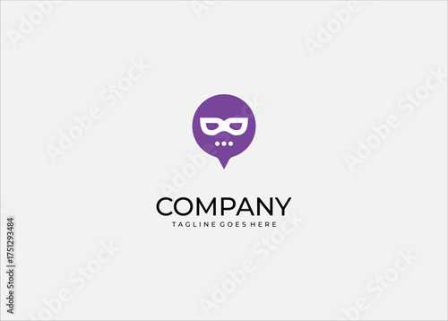 Incognito chat bubble icon with mask silhouette, anonymous messaging concept, purple modern vector symbol for privacy, secrecy, security, and digital communication