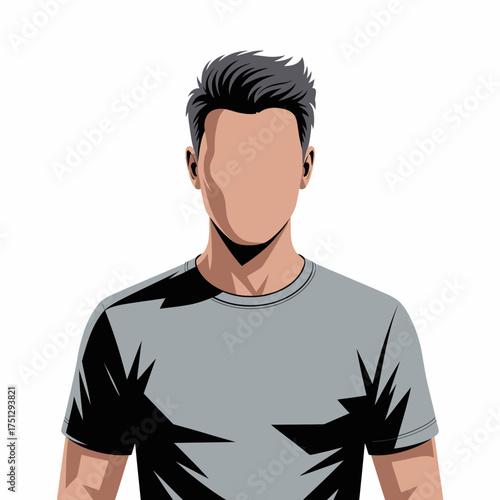 An abstract image of a faceless young man dressed in a grey tee, perfect for representing anonymity, identity exploration, or personal branding in digital contexts.