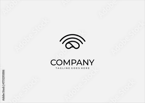 Abstract Wireless Signal Waves Icon Over Infinity Loop Drop Vector Symbolizing Continuous Digital Connection, Audio Listening, or Spiritual Energy Flow.