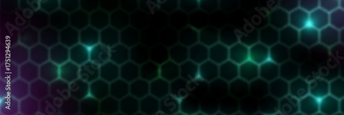 Hexagonal cyberspace green background. Hexagon grid tech pattern.eps10