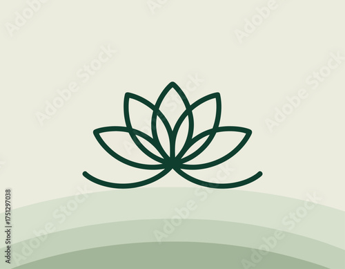 Showcasing a simplistic but elegant lotus flower logo, this design embodies peace, purity, and tranquility, making it suitable for wellness and holistic brands.
