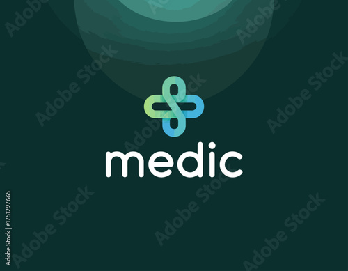 This modern sleek green cross logo symbolizes healthcare and wellness, conveying hope and trust with a simplistic design, perfect for medical and health-related businesses.