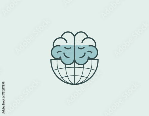 This image creatively combines a brain and a globe to symbolize global intelligence and awareness, emphasizing the importance of knowledge and information in today's world.
