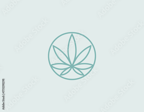 An elegant minimalist leaf logo design, perfect for wellness, health, and organic products, conveying tranquility and a connection to nature in a visually appealing way.
