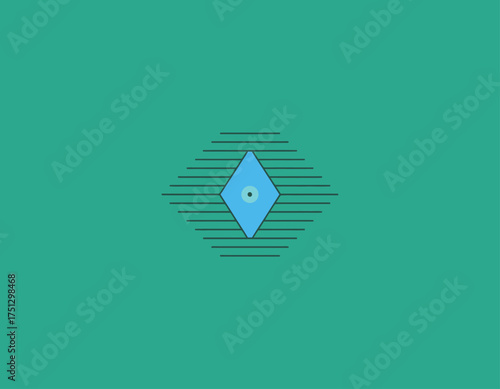 This logo showcases a minimalist geometric diamond shape with lines and gradients, reflecting sophistication and clarity, ideal for modern brands focusing on precision and style.
