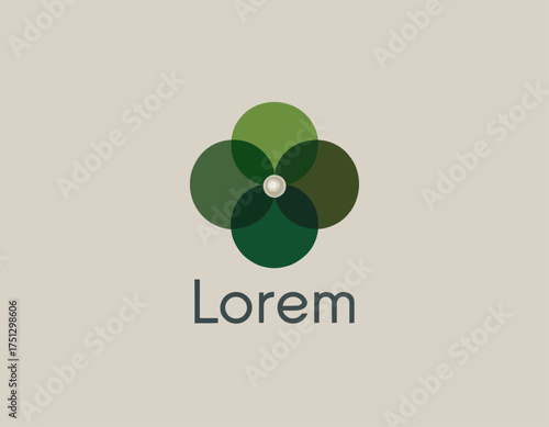 This logo showcases overlapping circles in various shades of green, symbolizing unity, nature, and collaboration, perfect for brands promoting sustainability and community engagement.