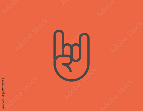 This image presents a stylized rock hand gesture, ideal for representing music, passion, and individuality, accentuating the vibrant subculture surrounding rock and roll.