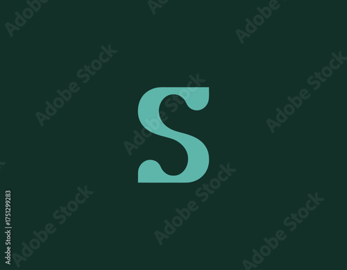 This stylized letter logo in turquoise features a contemporary design, combining modern elements with a fresh look, ideal for branding appealing to a vibrant audience.