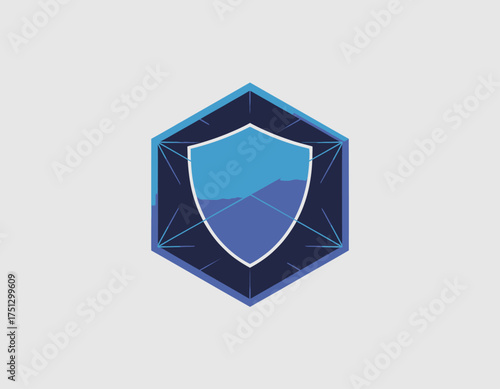 A bold and modern geometric shield logo, embodying security and trust for brands focused on protection, making it ideal for tech or security services.