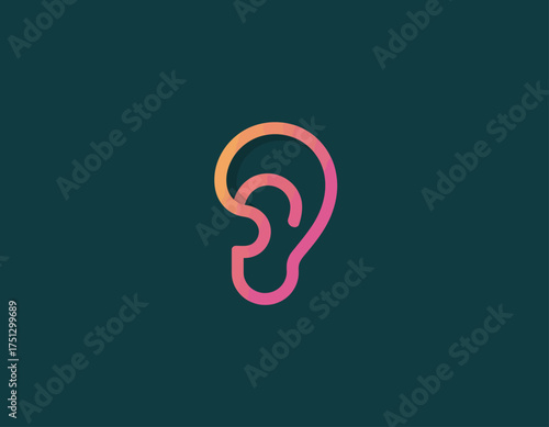 This vibrant ear graphic symbolizes listening and hearing, combining artistic expression with the importance of communication in a visually striking manner.