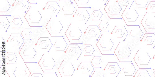 abstract red blue hexagon. geometric texture background. scientific technology. network concept.
