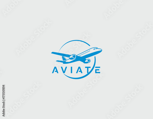 This logo illustrates an airplane in flight, representing air travel and aviation services with a clean design that appeals to flying enthusiasts and the airline industry alike.