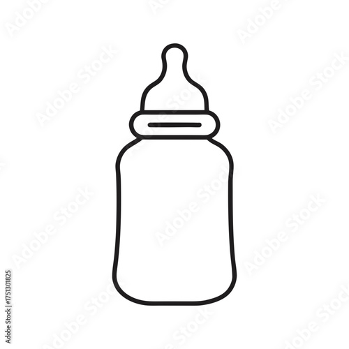 baby bottle outline line art vector