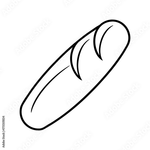 baguette outline line art vector