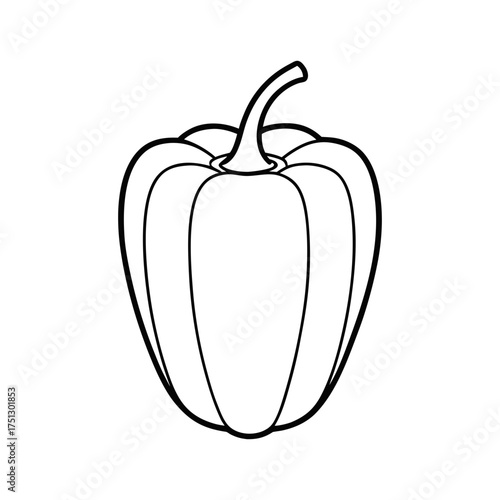 bell pepper outline line art vector
