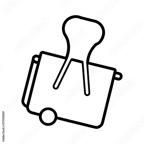 binder clip outline line art vector
