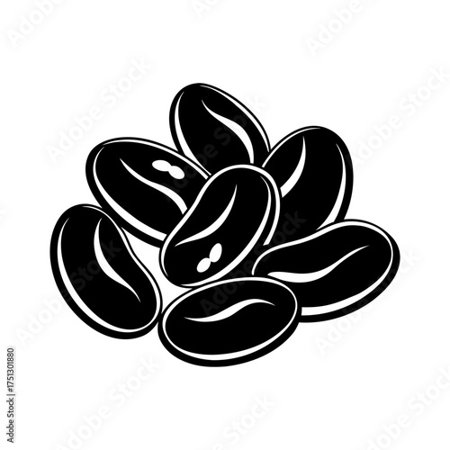 black beans silhouette vector