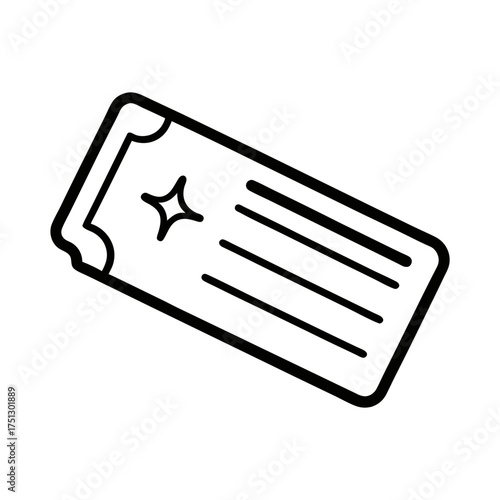 boarding pass outline line art vector