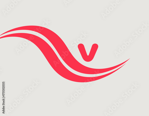 An abstract wavy V design that captures energy and movement, ideal for various creative projects focusing on modern aesthetics, fluidity, and contemporary art.