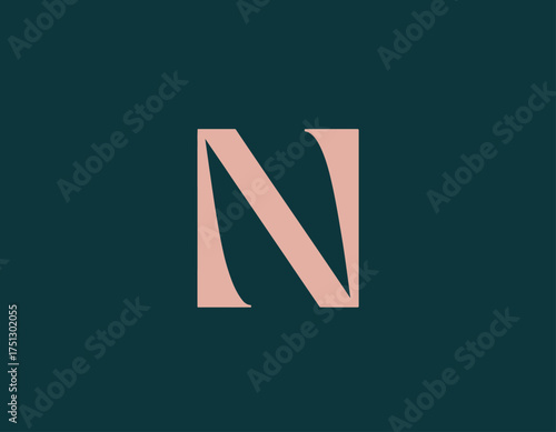 This sophisticated logo captures the essence of elegance and modernity, featuring a striking 'N' accompanied by dynamic lines, suitable for various branding applications in a sleek format.