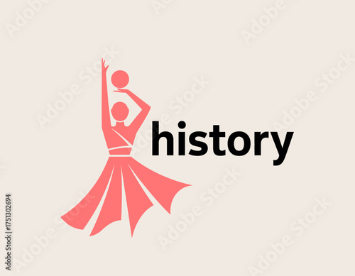 This image highlights a dancer in a stylized pose, representing movement and grace, perfect for the arts, dance, and performance-related branding.