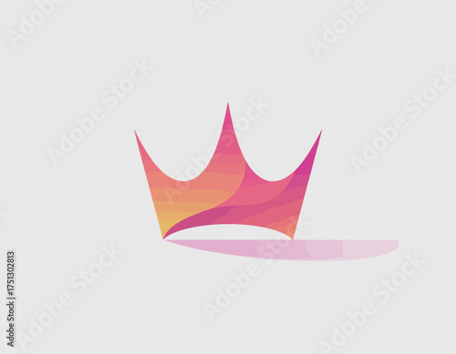 This elegant crown logo features a smooth gradient of colors, representing royalty and luxury, perfect for brands focused on beauty, fashion, or celebrations in marketing.