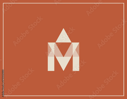 Featuring a stylized letter M composed of abstract triangular elements, this logo image conveys modernity and sophistication. Ideal for branding, marketing, or creative industries.