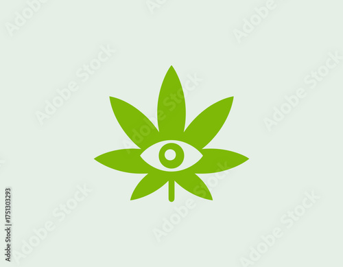 This unique image merges a leaf shape with an eye symbol, suggesting themes of nature, observation, and awareness, perfect for eco-friendly or holistic branding.