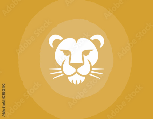 A minimalist lion logo design characterized by its regal and fierce expression, perfect for businesses representing strength, leadership, and courage, conveying power and confidence.
