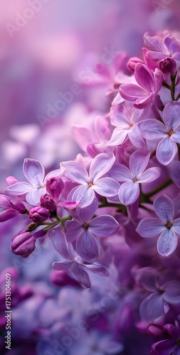 Lilac Flowers in Full Bloom During Spring Season in a Vibrant Garden