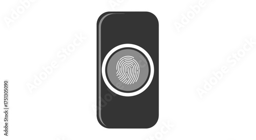 Smartphone with Fingerprint Scan Icon for Security Authentication.