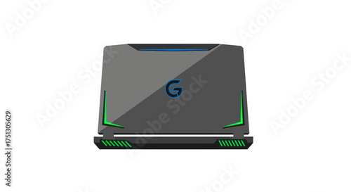 Modern Gaming Laptop with Illuminated Green Accents.