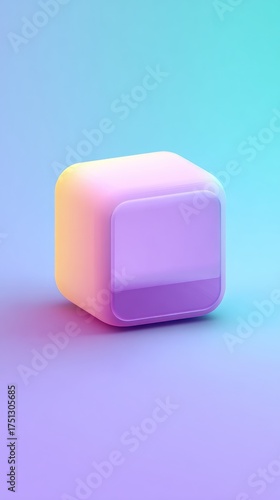 Soft Cube with Rounded Edges and Gradient Colors.
