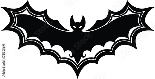 Bat Wing Pattern Halloween Border Silhouette