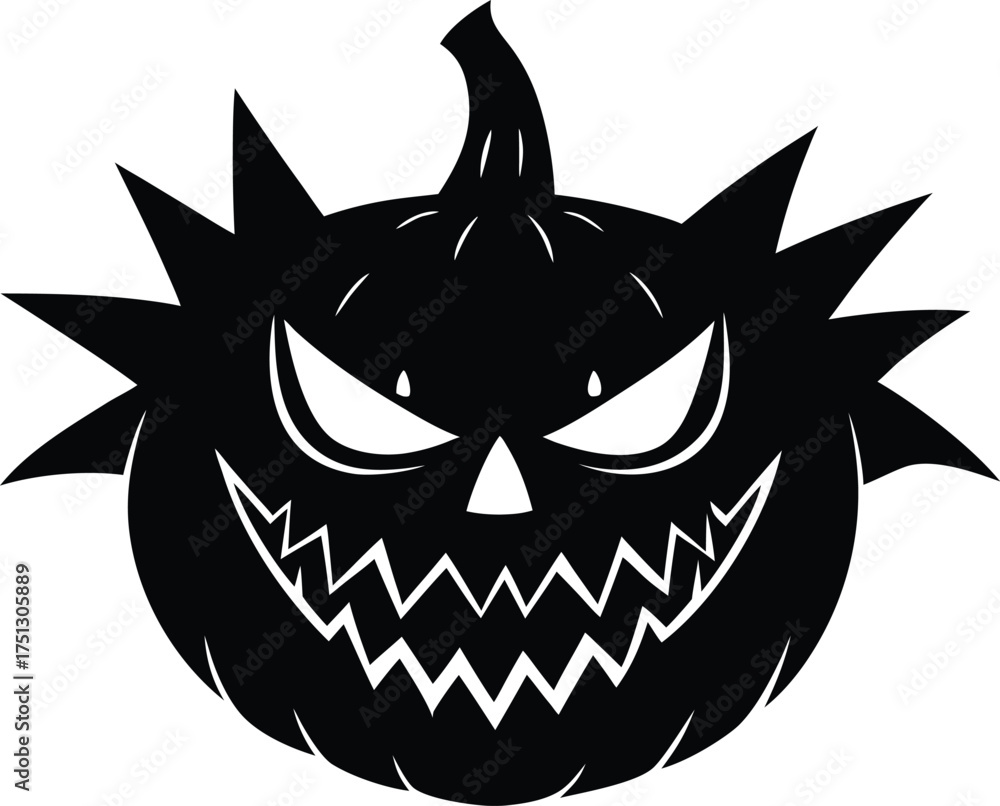 Naklejka premium Evil Jack O Lantern Grin Pack Silhouette