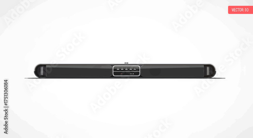 Black Soundbar with Display Panel Audio Equipment for Home Entertainment.