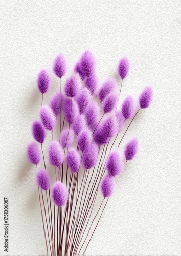 Decorative Dried Flowers in Soft Purple Hues Enhance Modern Interior Design A...