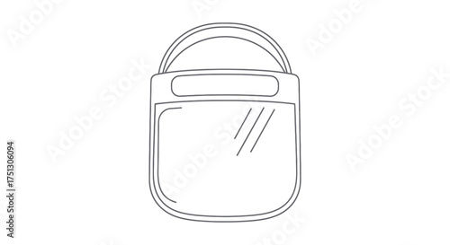 Protective Face Shield Line Art Drawing for Safety.